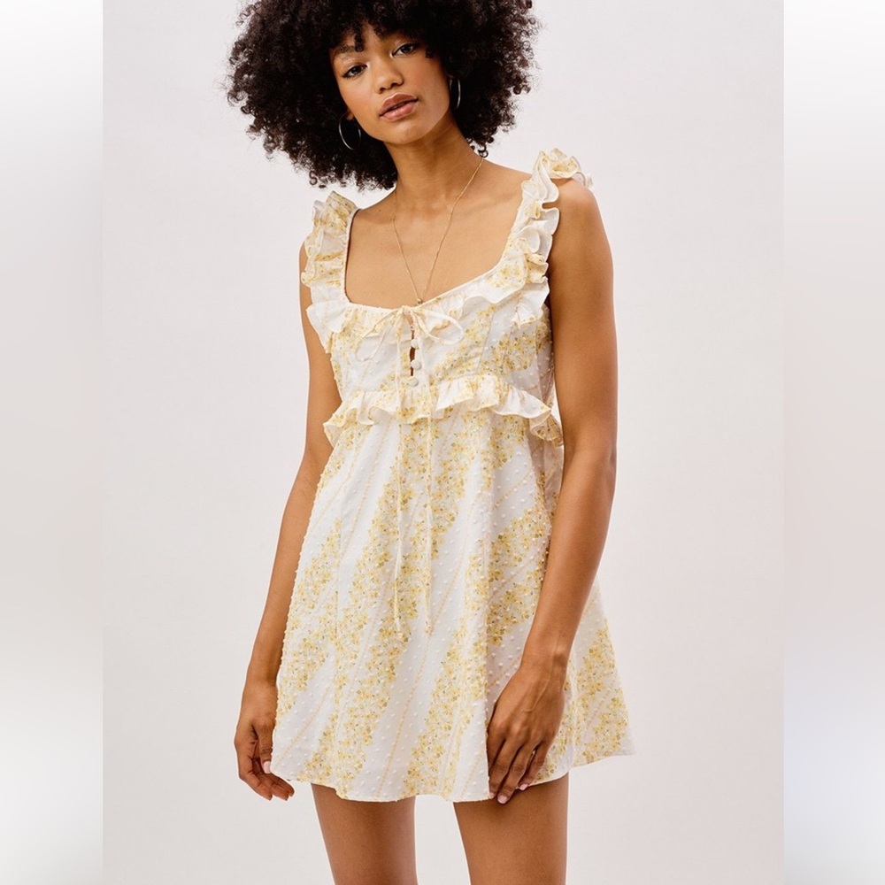 For Love & Lemons Mini Yellow Sundress